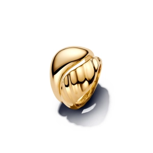 Pandora prsteň dvojitý pozlátený 14K zlatom