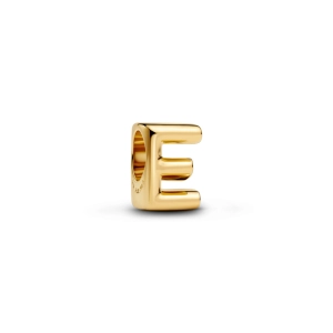 Pandora prívesok písmeno E pozlátené 14K zlatom