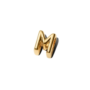Pandora prívesok písmeno M pozlátené 14K zlatom