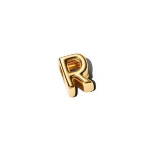 Pandora prívesok písmeno R pozlátené 14K zlatom