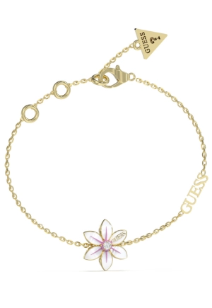 White Lotus náramok GUESS | Biela, Zlatá farba