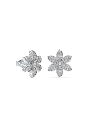 White Lotus náušnice GUESS | Strieborná farba